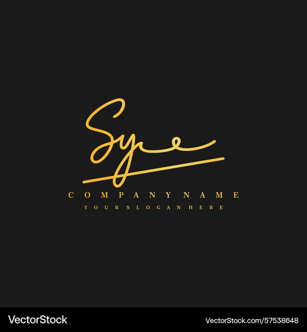 Signature style sy initial logos initials logo Vector Image