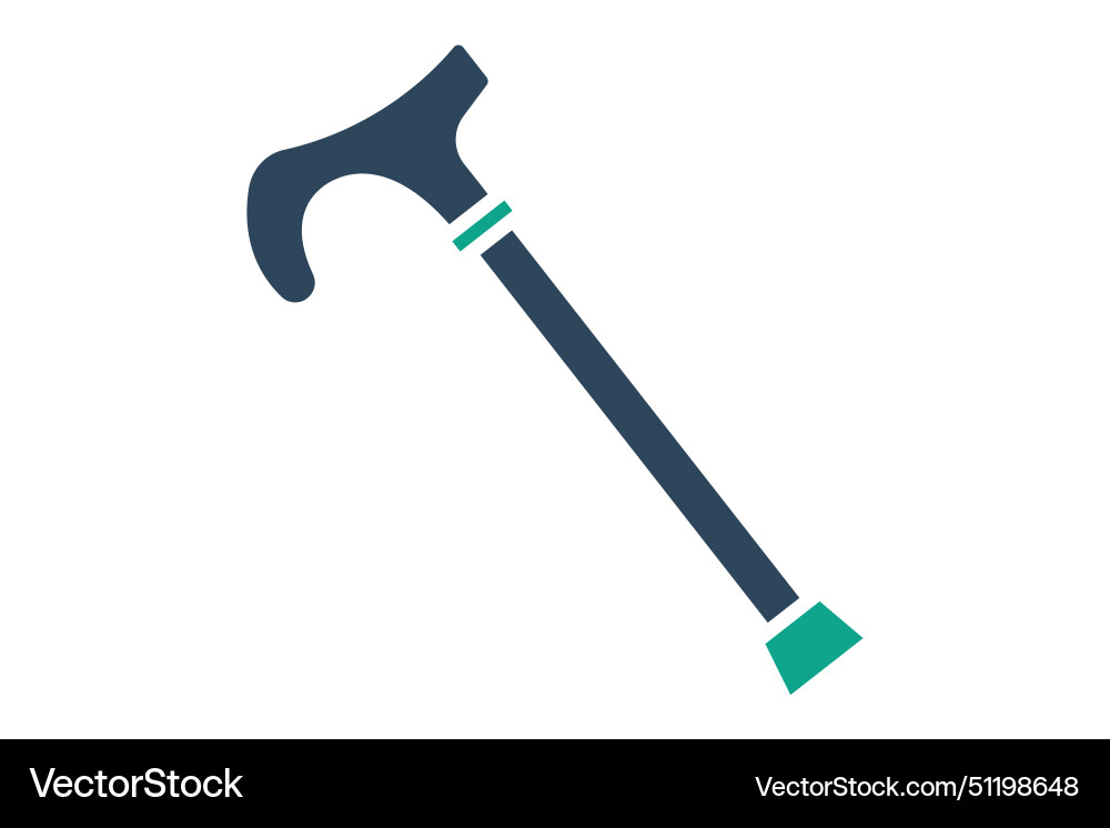 Walking cane icon related to elderly solid Vector Image