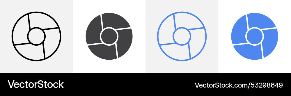 Camera lens icon set use for web ui or app vector image