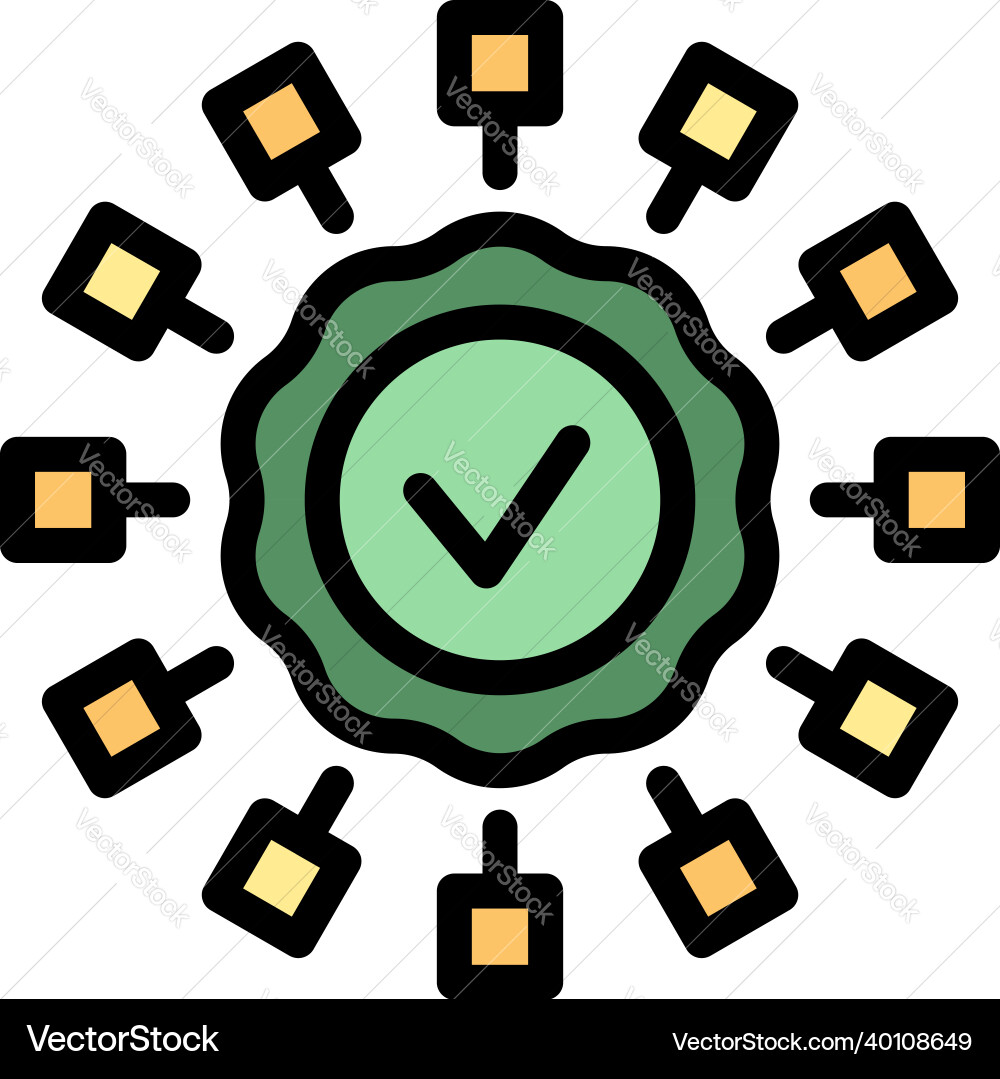 Genehmigtes Schema Standard-Icon-Farbumriss Genehmigtes Schema Standard-Icon-Farbumriss vektorbild