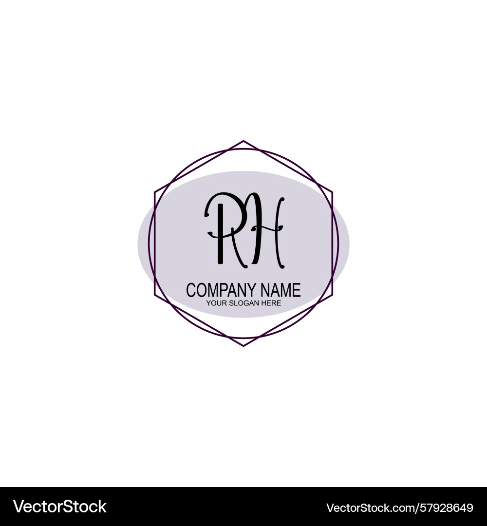 Handwriting logo concepts with initial rh Vector Image