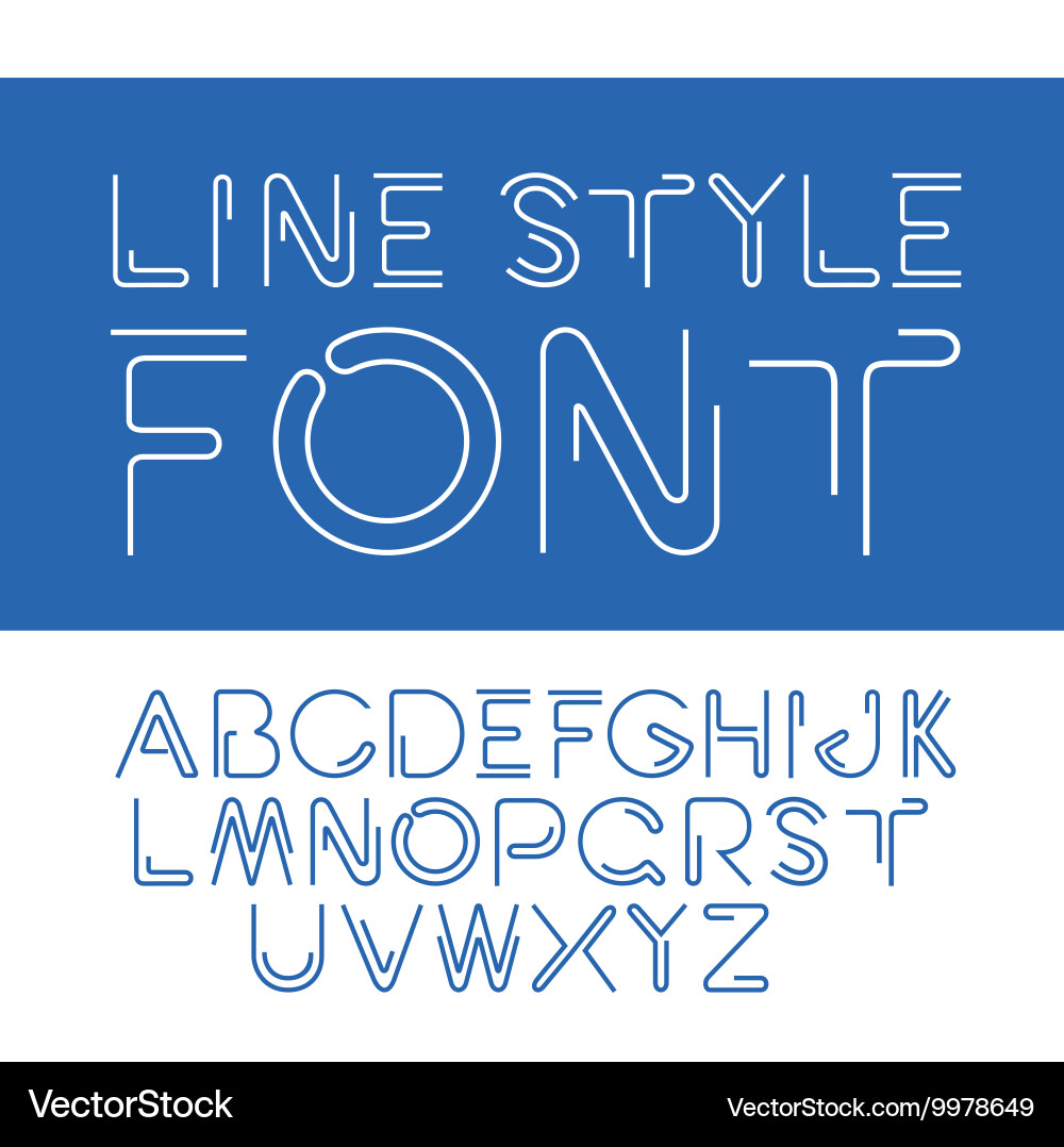 Linear font - simple and minimalistic Vector Image