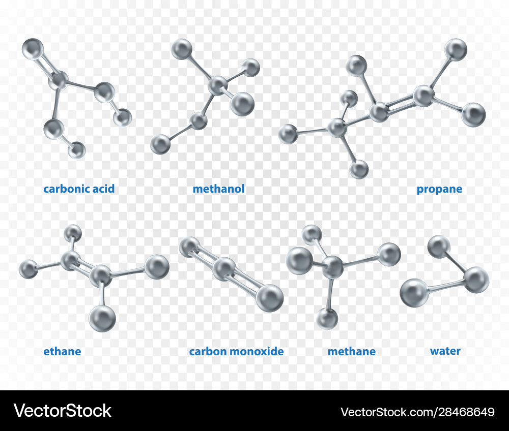 Molecular Structures - Diverse Models Vector Image