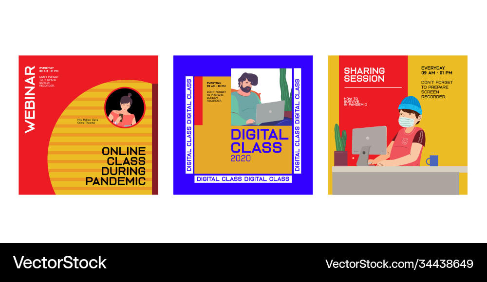 Seminar web design layout online class vector image