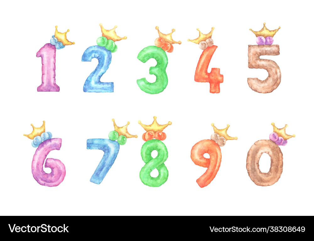 Set alphabet numbers Set alphabet numbers Vector Image