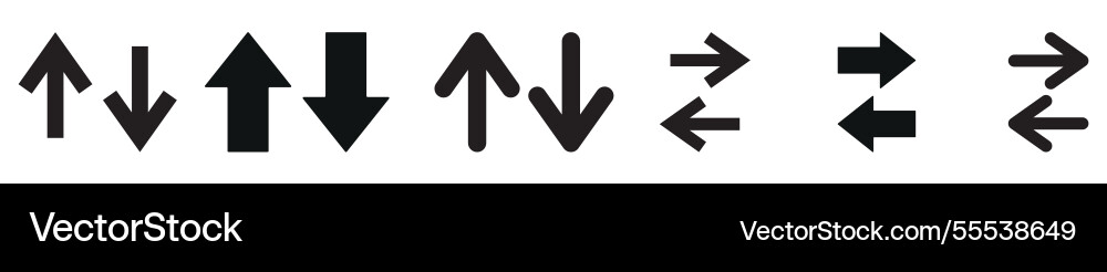 Set of left right up down arrow navigation vector image
