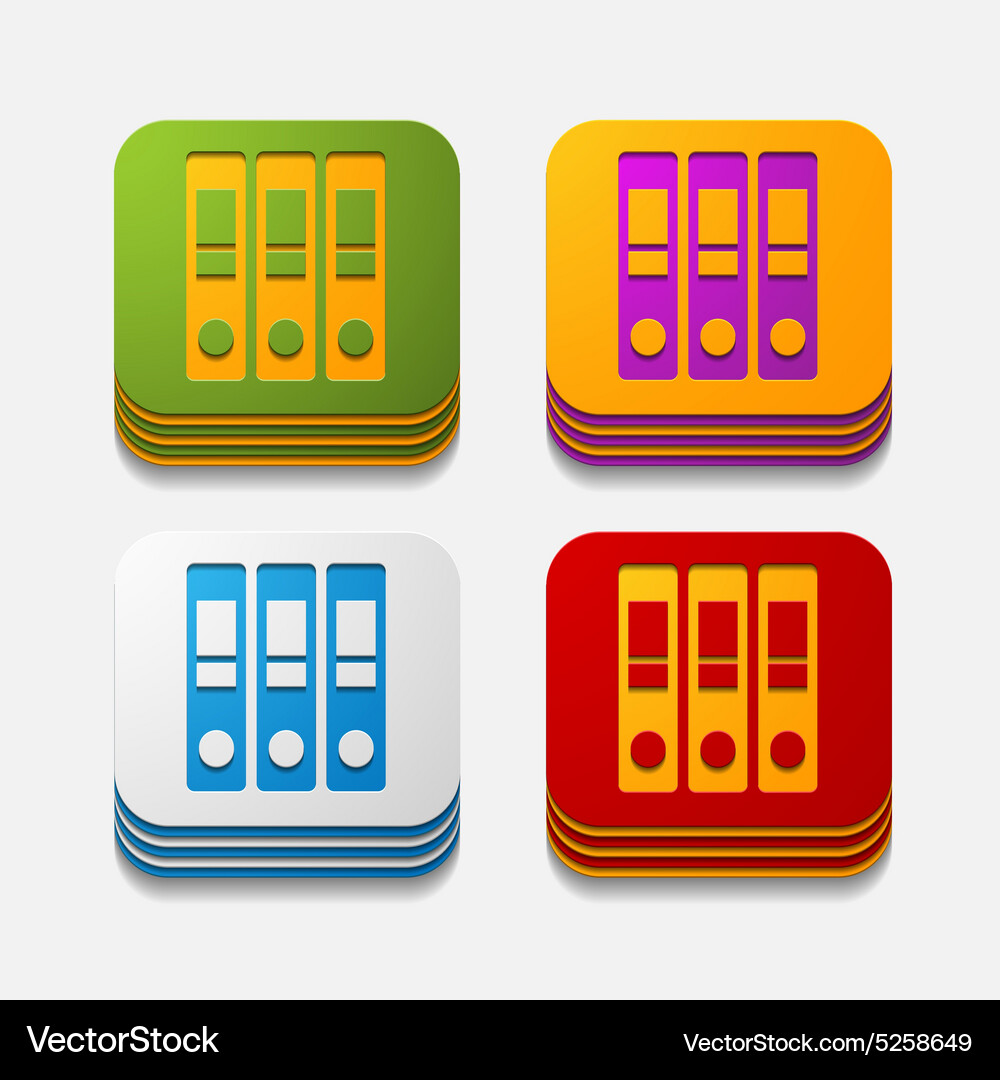 Square button folder Vector Image