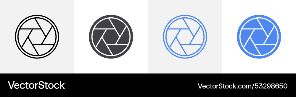 Camera lens icon set use for web ui or app vector image