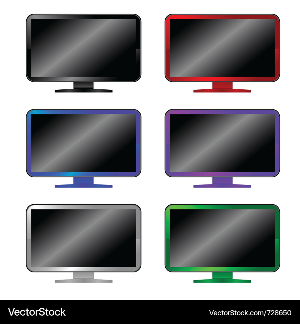 Colored computer monitors Vector Image