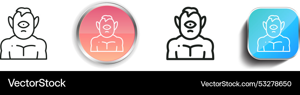 Cyclops icon thin linear regular and button style vector image