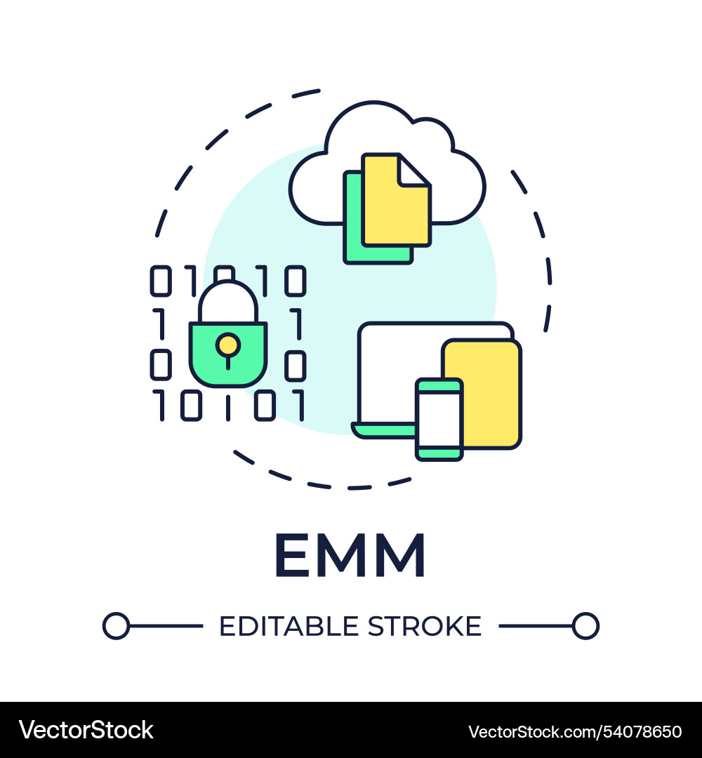 Emm multi color concept icon Emm multi color concept icon vector image