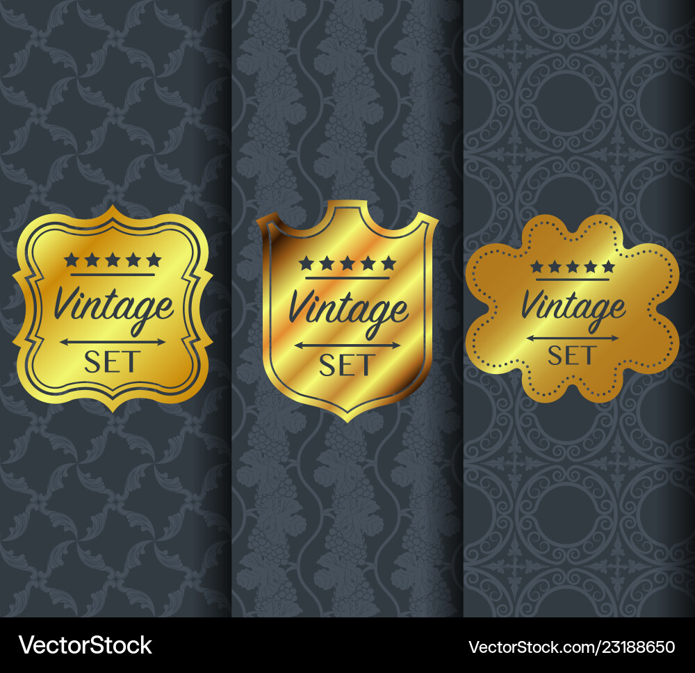 Goldenes Vintage-Muster auf dunklem Hintergrund Goldenes Vintage-Muster auf dunklem Hintergrund vektorbild