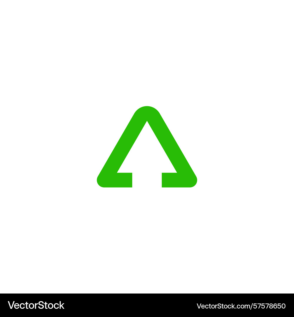 Green triangle upload icon design Green triangle upload icon design vector image