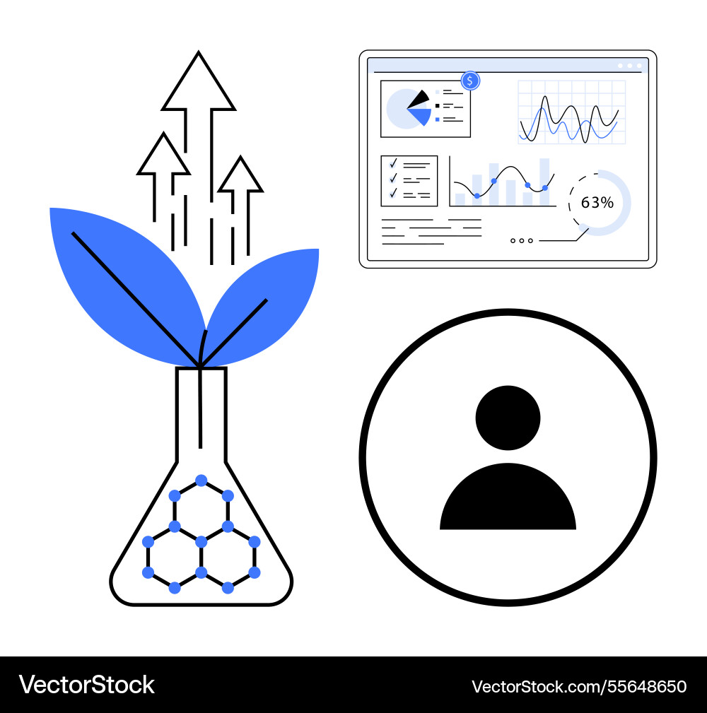 Growth and innovation with science data analytics vector image