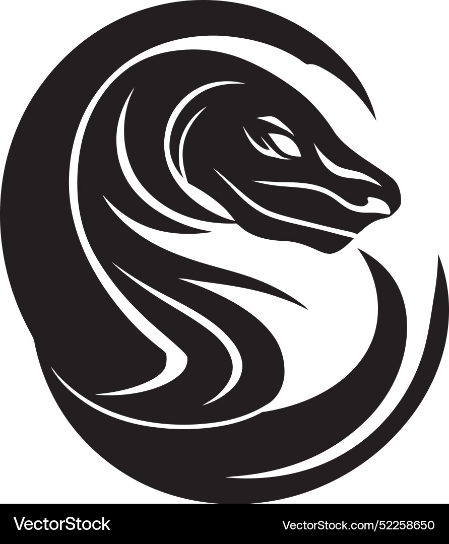 Sculpted serpent shadows snake Royalty Free Vector Image