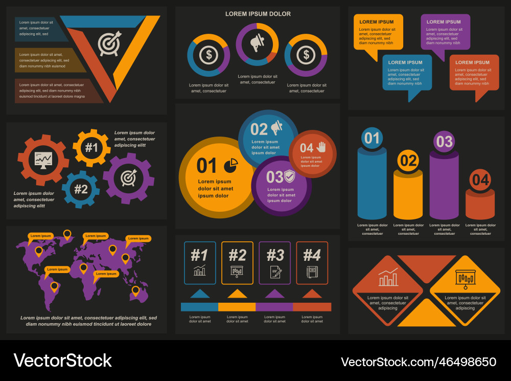 Set of infographic elements data visualization Set of infographic elements data visualization vector image