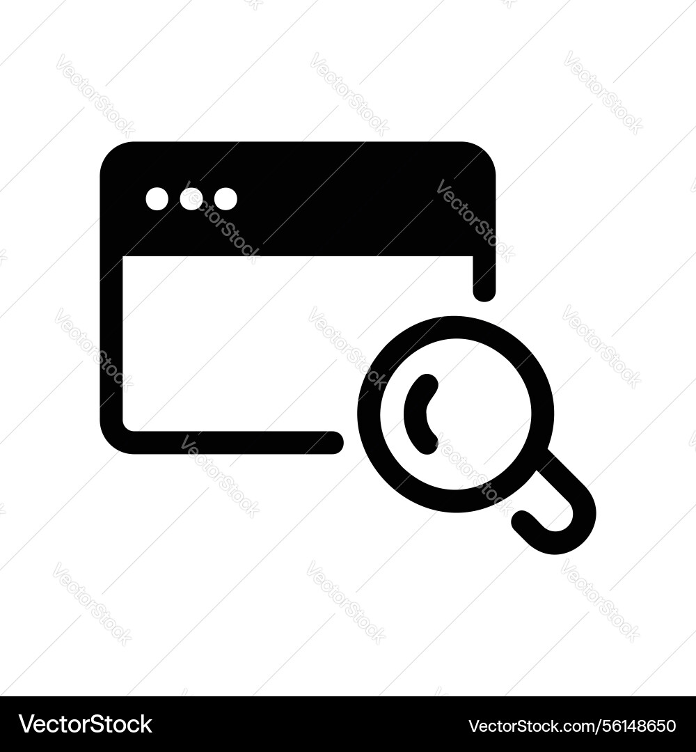 Solid black browser window icon displaying vector image