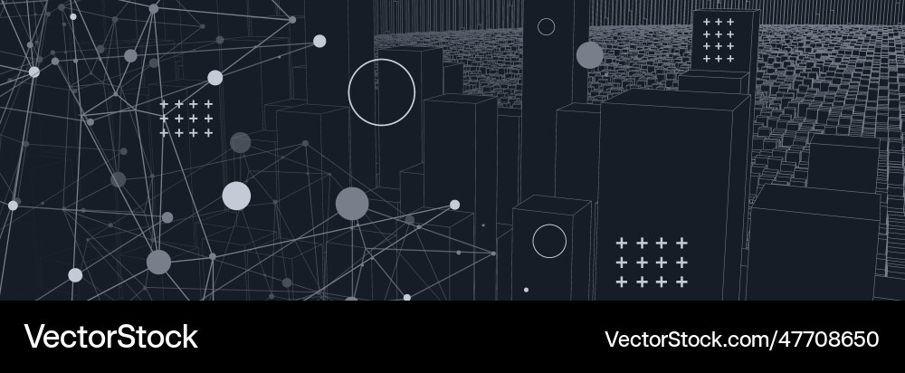 Square pattern wireframe background futuristic Square pattern wireframe background futuristic vector image