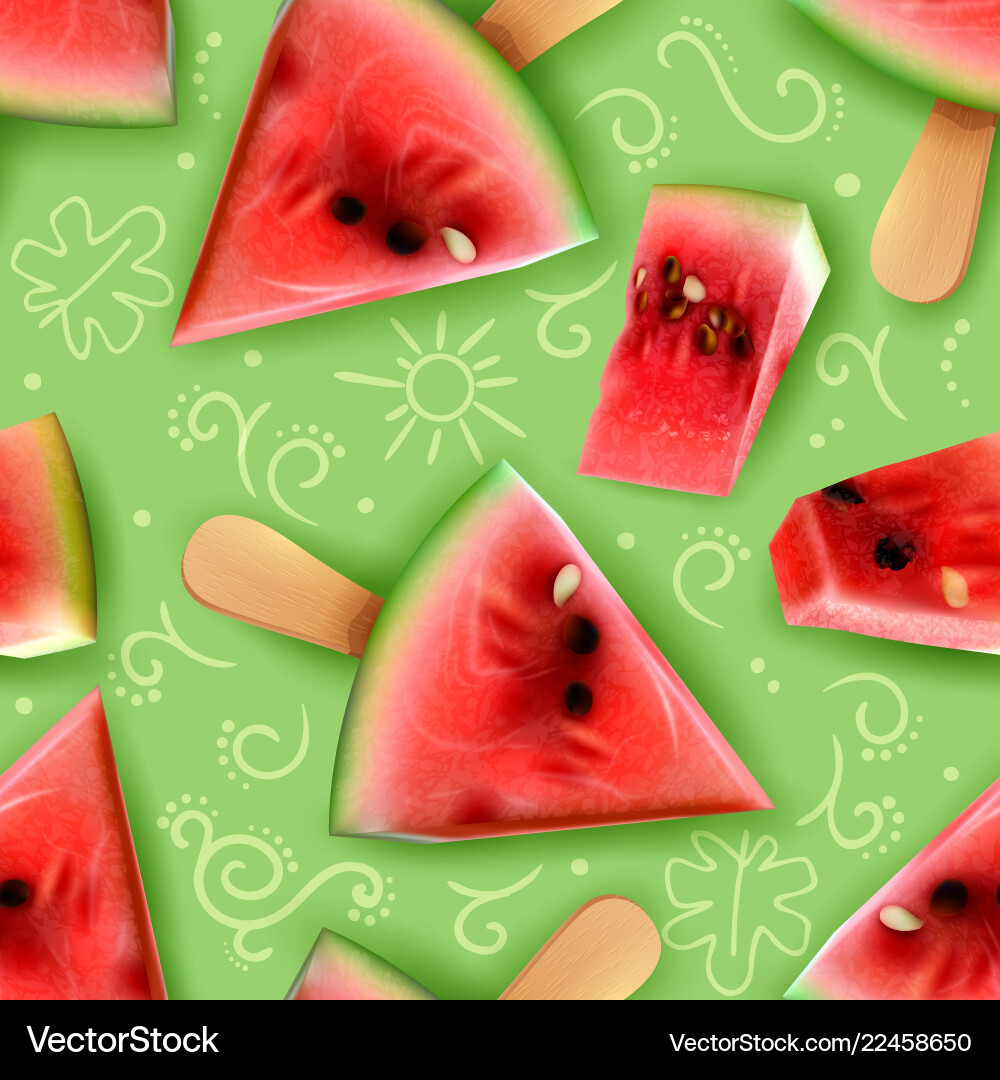 Watermelon realistic seamless pattern Watermelon realistic seamless pattern Vector Image