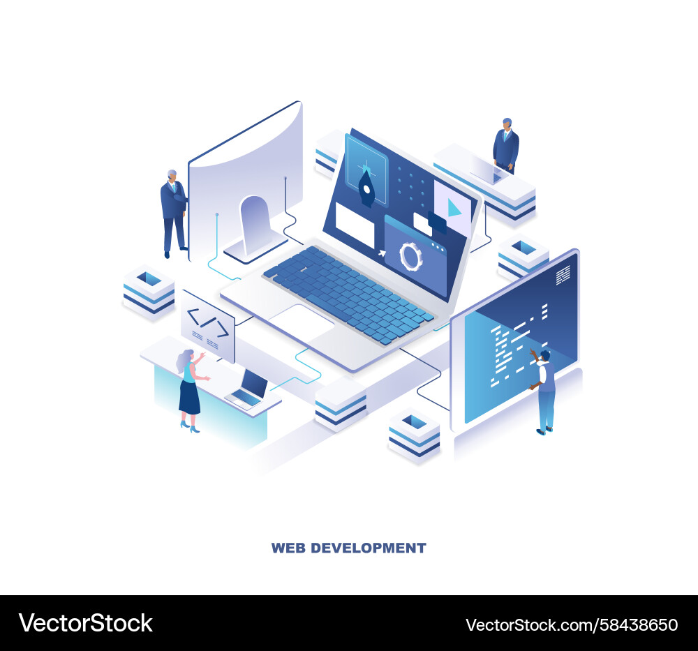 Web Development Isometric Vector Image