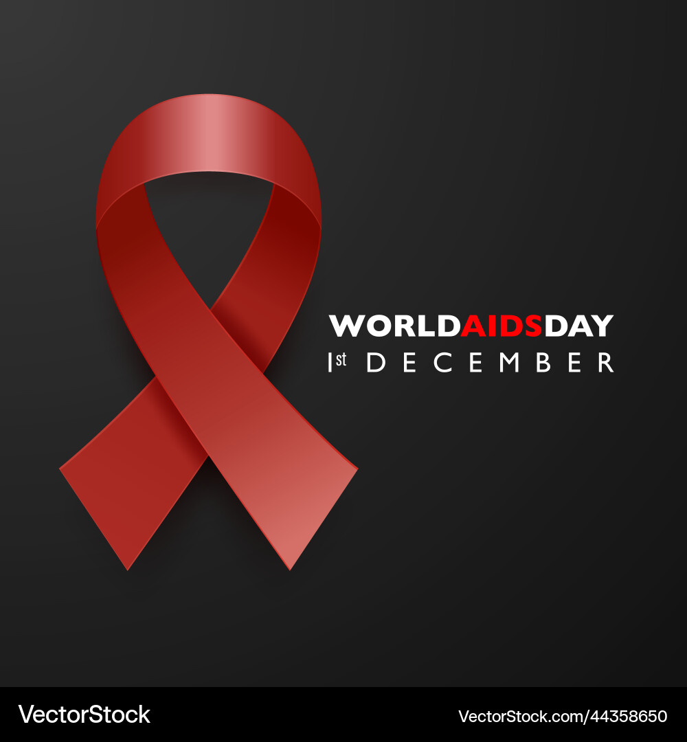 World aids day banner with awareness red vector image