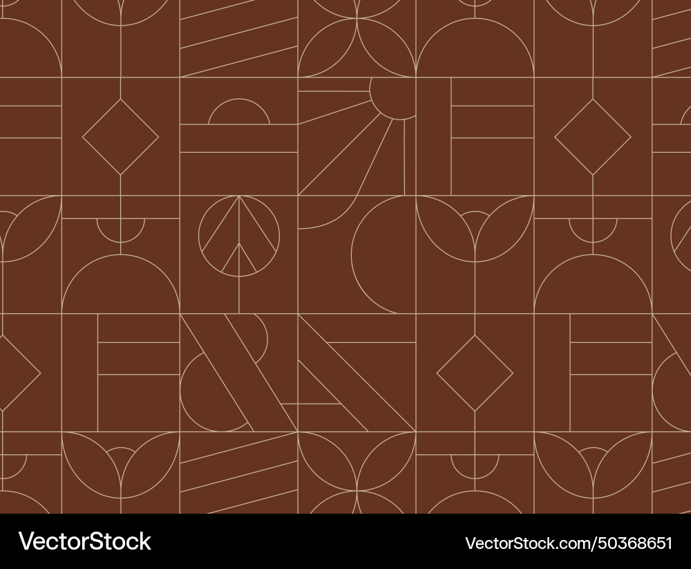 Art deco geometric vintage pattern brown vector image