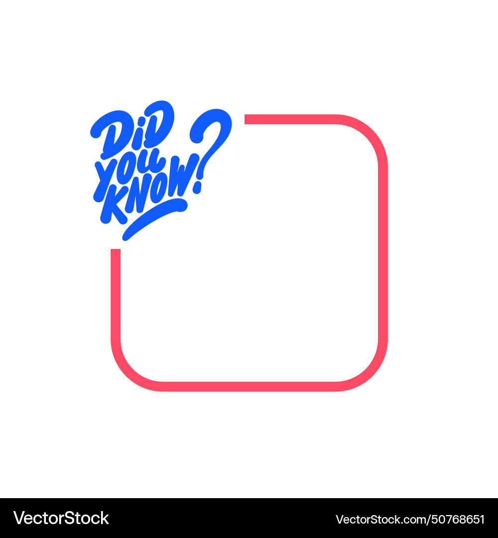 Did you know design element with frame Vector Image