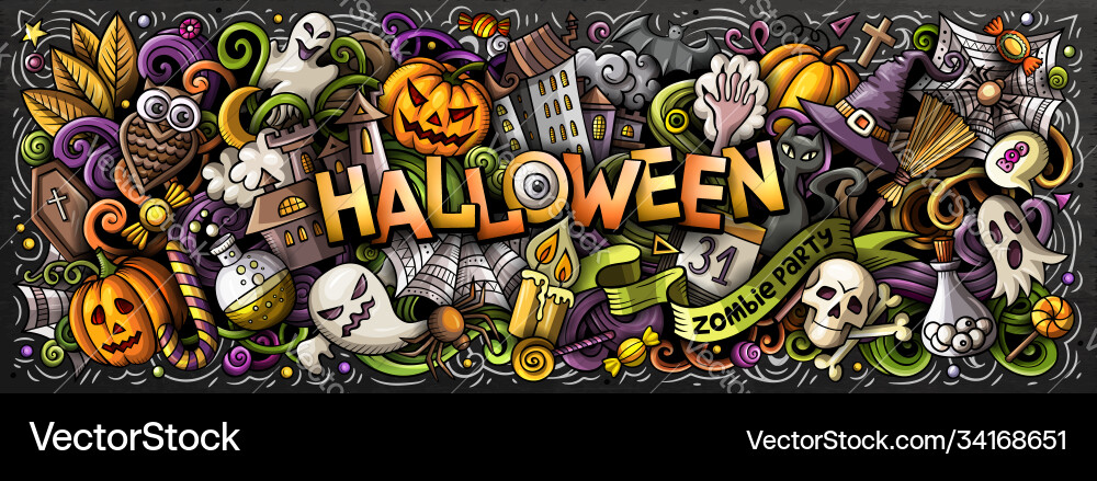 Happy halloween hand gezogen Cartoon doodles Happy halloween hand gezogen Cartoon doodles vektorbild