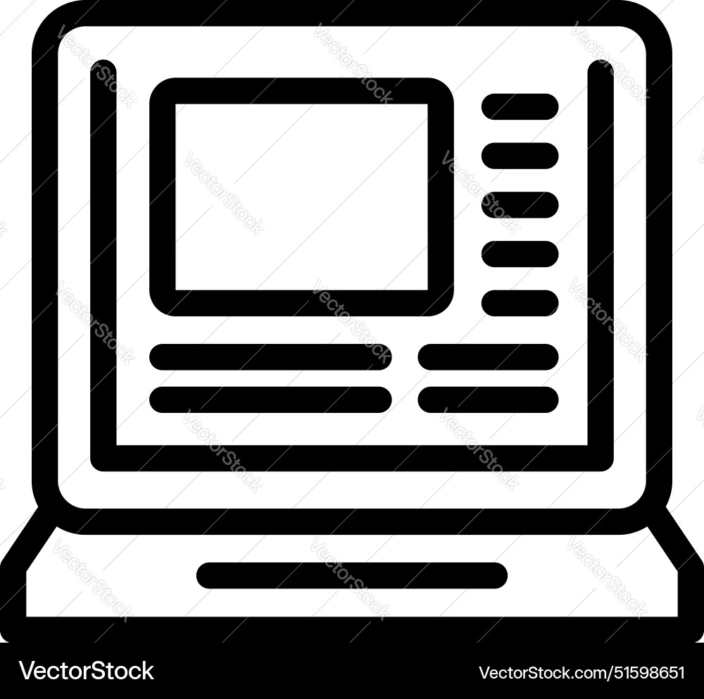 Simple icon of a laptop displaying user Vector Image