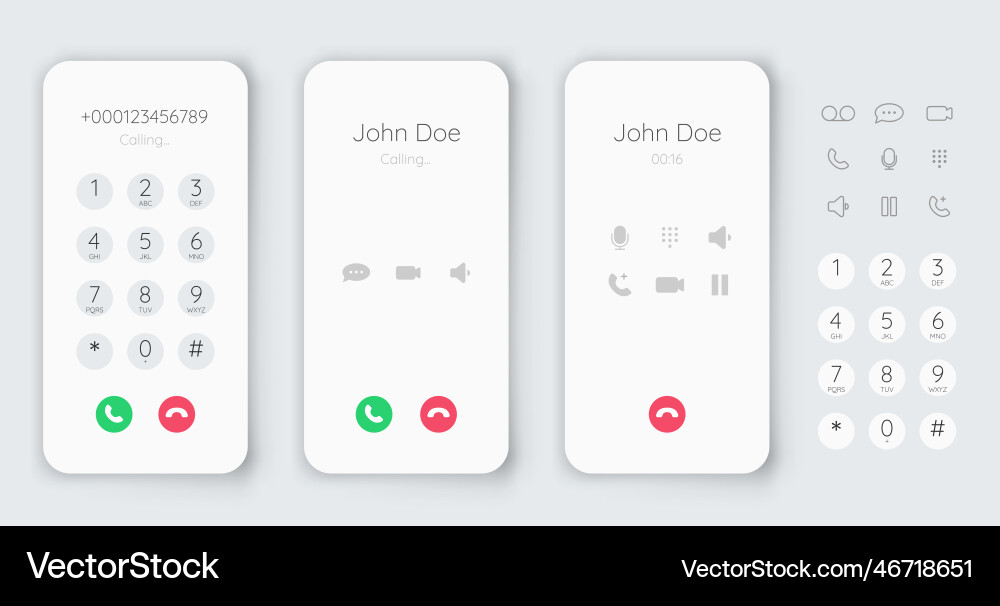 Smartphone Call Screen UI vector image