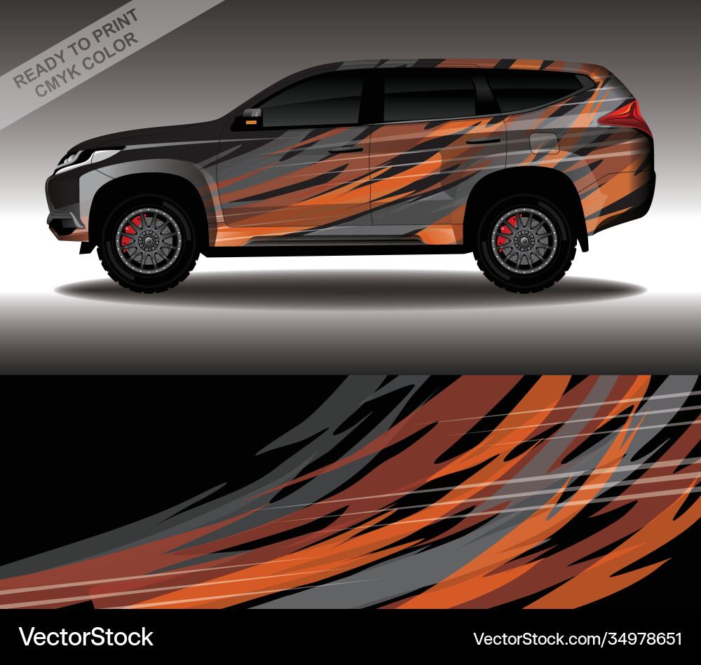 Wrap Car Decal Design Custom Livery Race Rally Wrap Car Decal Design Custom Livery Race Rally vektorbild