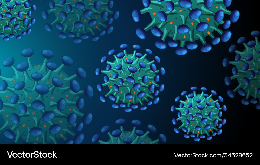 Coronavirus structure blue background Royalty Free Vector