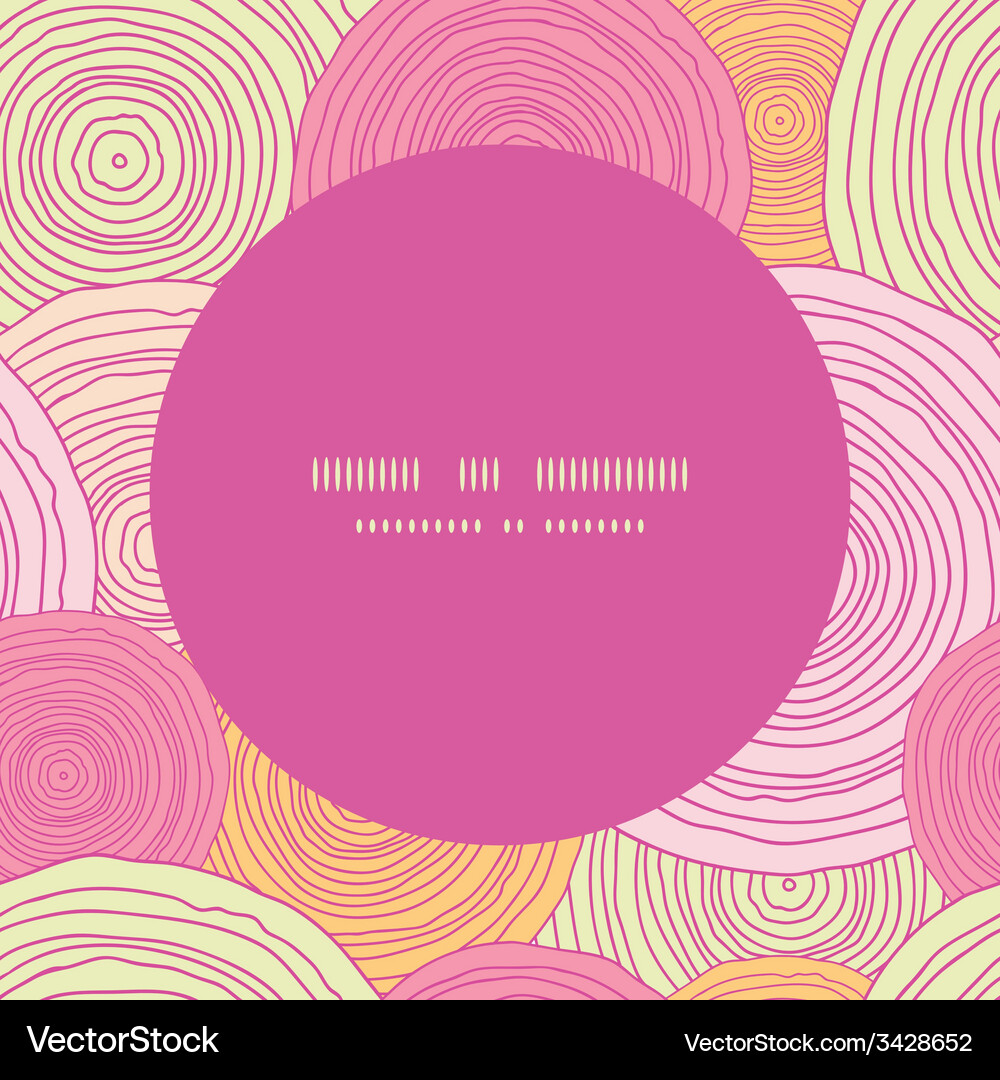 Doodle circle texture frame seamless pattern Vector Image
