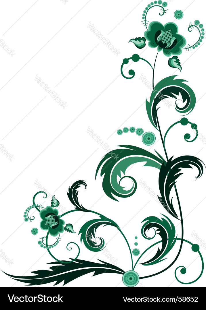 Floral Scroll Pattern Vector Image