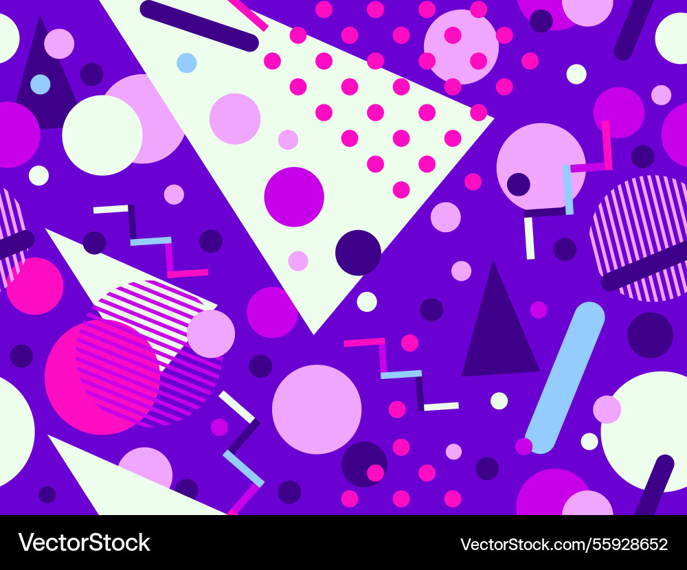 Geometric seamless pattern with memphis elements Vector Image