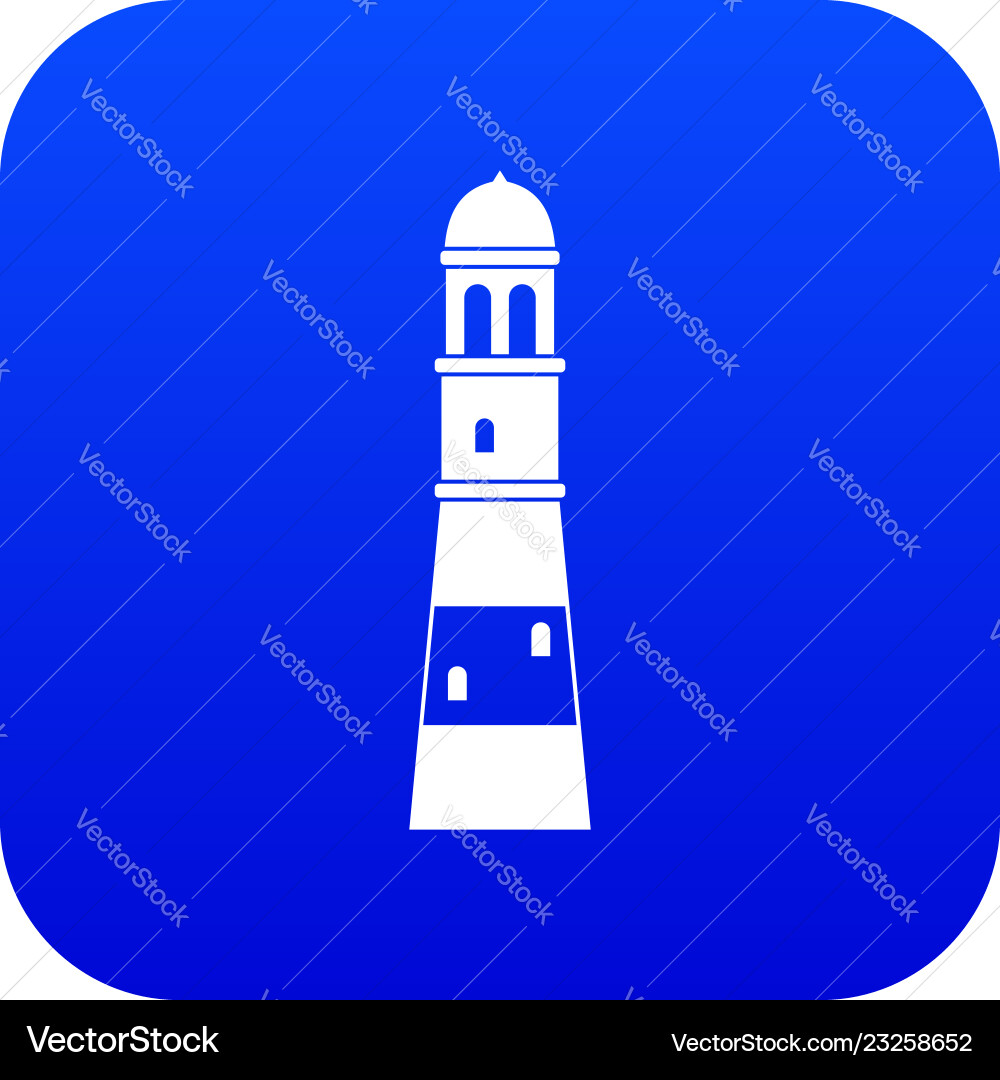 Lighthouse icon digital blue Lighthouse icon digital blue vector image
