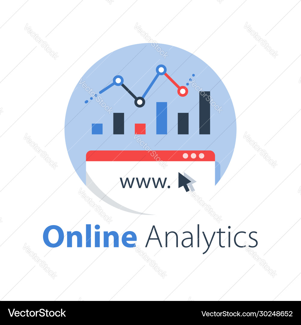 Online analytics web statistic internet big data Vector Image