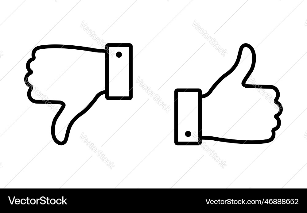 Thumb Up & Down Icon Set Royalty Free Vector Image