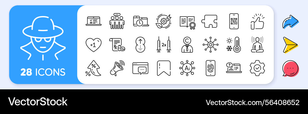 Web lectures execute and multichannel line icons Web lectures execute and multichannel line icons vector image