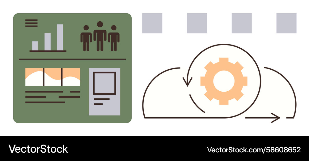 Workflow process analytics with charts and agile Vector Image