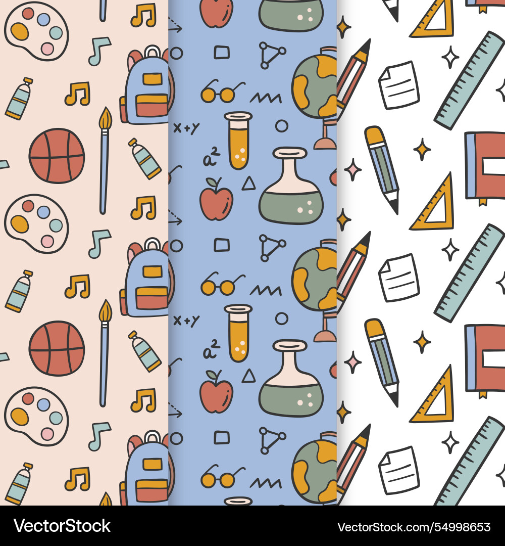 Back to school event pattern set Vector Image