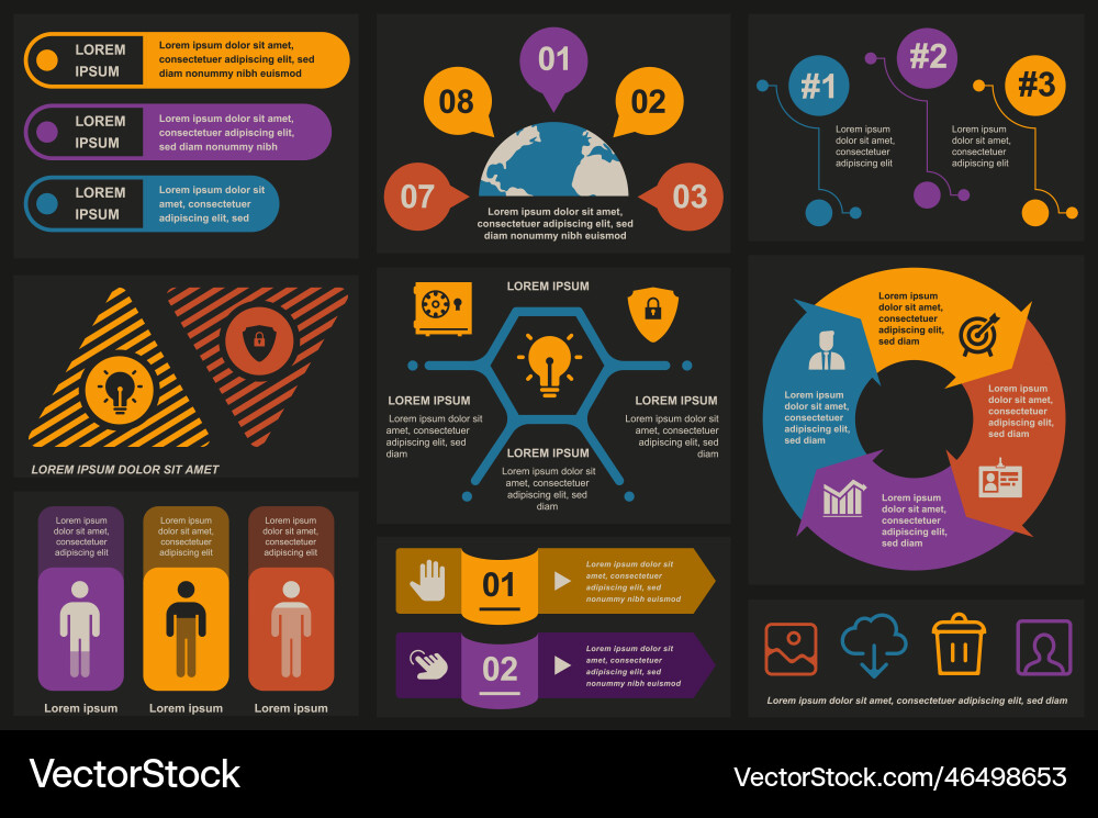 Set of infographic elements data visualization Set of infographic elements data visualization vector image