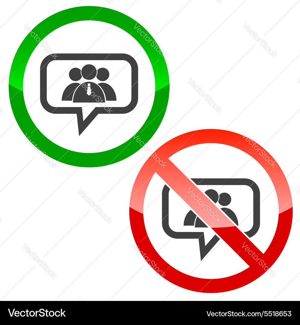 Use group message permission signs Vector Image