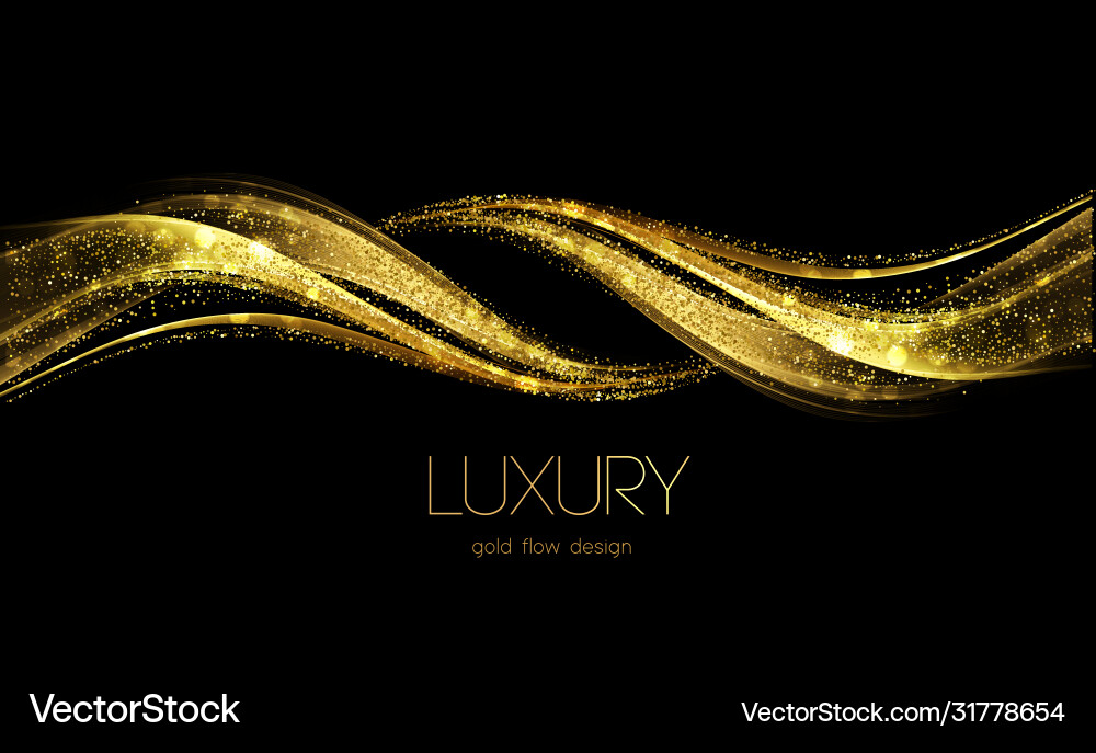 Abstract shiny color gold wave design element Abstract shiny color gold wave design element vector image