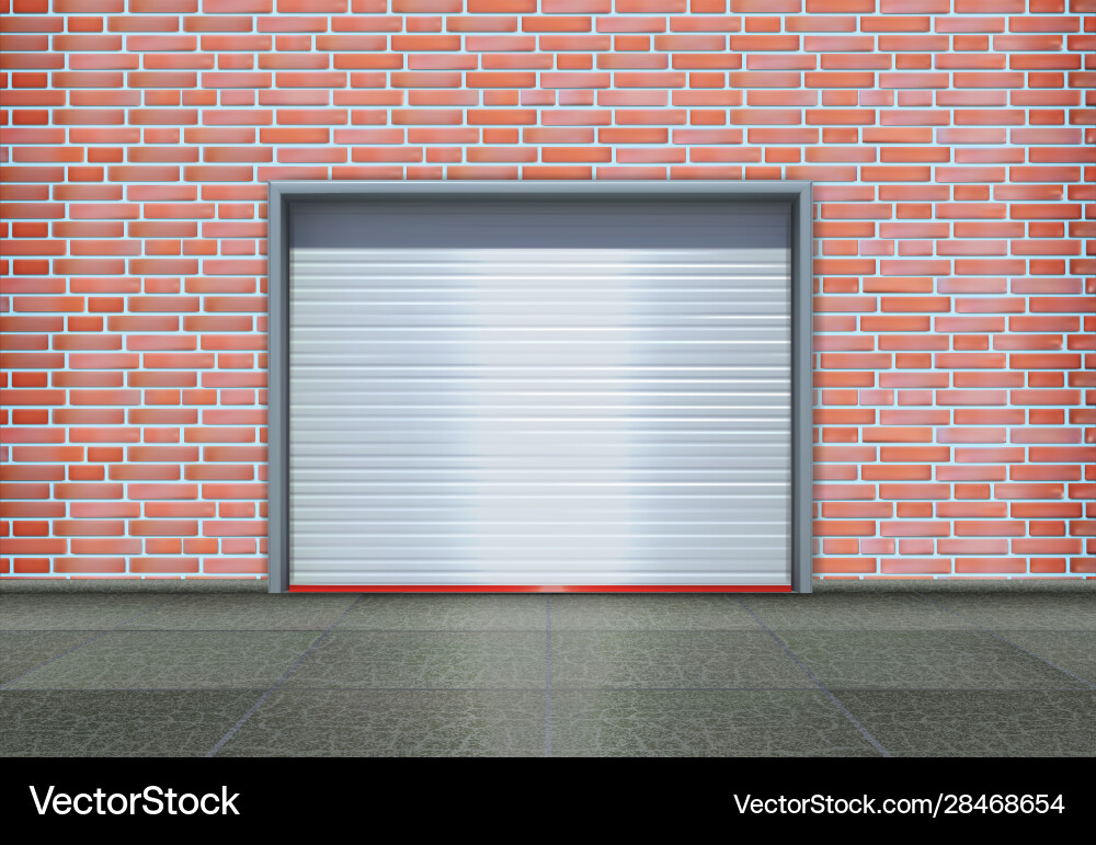 Brick Garage Entrance Vector Image