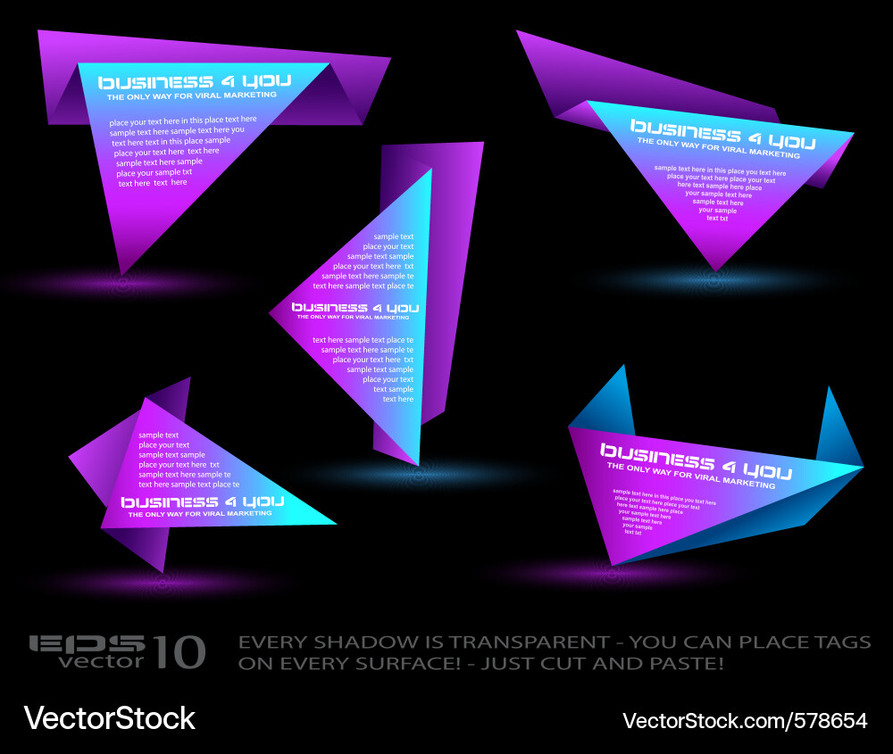 Geometric Origami Triangle Vector Image