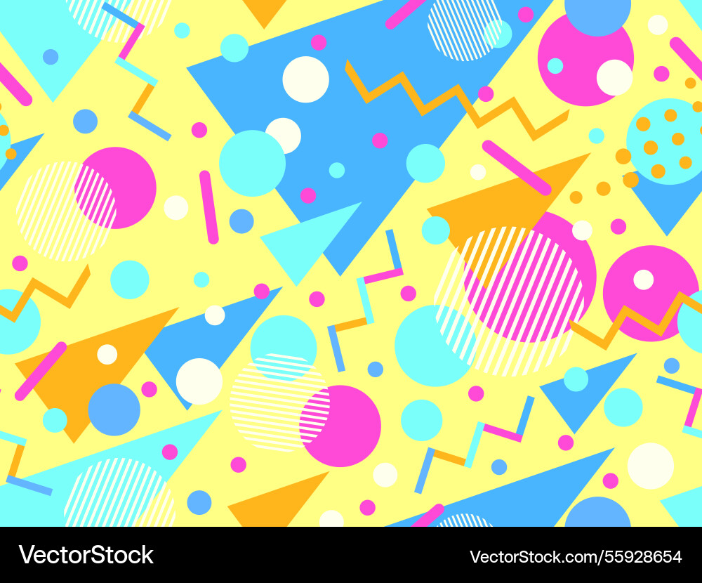 Geometric seamless pattern with memphis elements Geometric seamless pattern with memphis elements vector image