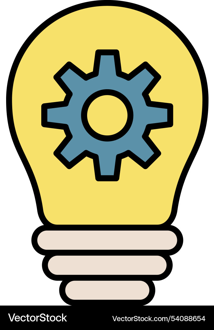 Idea line filled icon design Vector Image