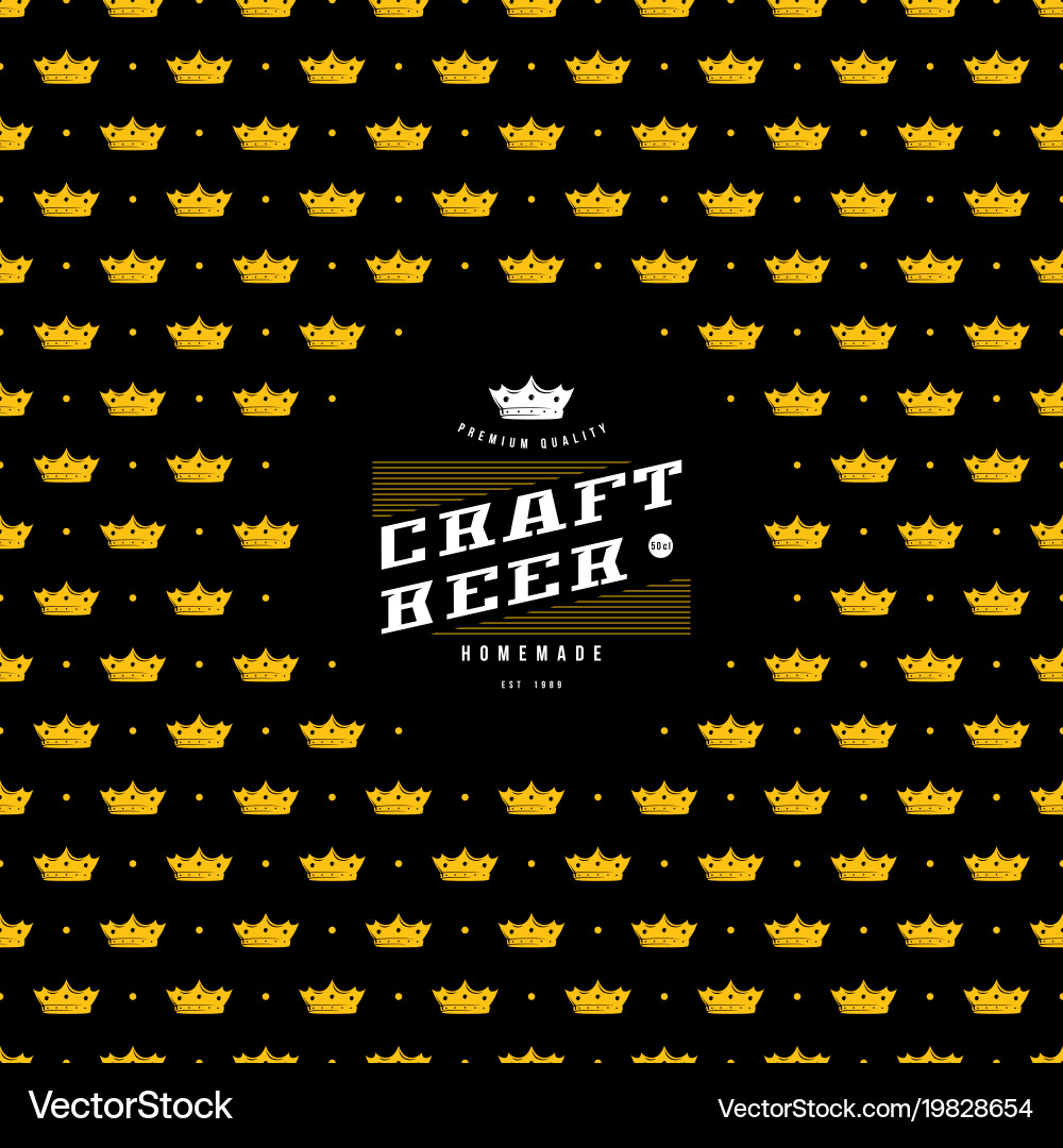 Label and frame with pattern for craft beer Vector Image