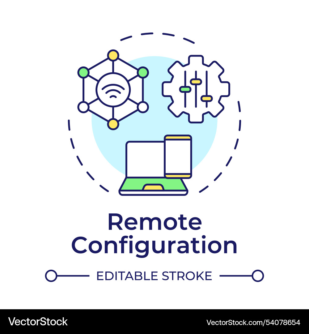 Remote configuration multi color concept icon Remote configuration multi color concept icon vector image